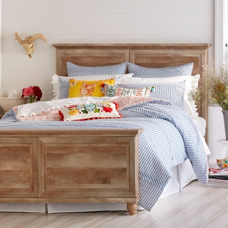 better homes and gardens crossmill queen bed, weathered finish
