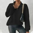 thumbnail image 2 of Timegard Quarter Zip Pullover for Women Long Sleeve Sweatshirts Fall Winter Loose Tops Solid Color, 2 of 5