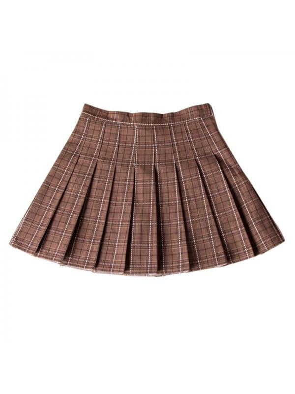 brown pleated tennis skirt