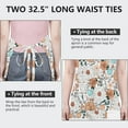 thumbnail image 6 of Pioneer Flower Floral Print Pattern Apron-Garden Aprons for Women with Pockets-Cotton Linen Waterproof Kitchen Cooking Gardening Aprons Adjustable for Kitchen,Cooking,BBQ and Salon 33x27 Inch, 6 of 7