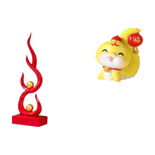 Escultura Moderna De Serpiente De Llama De Resina, Figura Abstracta De Dibujos Animados De Fuego, Adorno Decorativo De Mesa Para Oficina, Estante, Patio, Estantería, Centro De Mesa, Regalo