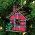 thumbnail image 5 of Northlight 4.25" Plaid Country Cabin Christmas Ornament - Red, 5 of 5