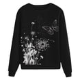 thumbnail image 4 of Arlun Womens Dandelion Printed Sweatshirts Trendy Butterfly Graphic Fall Casual Crewneck Pullover Tops Loose Long Sleeve Soft Comfortable Lightweight Winter Clothes Black M, 4 of 5