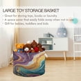 thumbnail image 5 of Round Toy Storage Basket Foldable Storage Basket for Home Decor Laundry Basket20" x 14" Marble Veins in Various Colors, 5 of 6