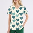 thumbnail image 3 of Garbnen Valentines Scrub Plus Size Heart Printed V Neck Short Sleeve Stretch Scrubs Women with Pocket Medical Designed Scrub Tops Women S-5XL, 3 of 4