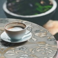 thumbnail image 3 of Ambesonne Floral Fitted Round Tablecloth, Roses Leaves Repeating Art, 36"- 40" Diameter, Dark Sand Brown and Grey, 3 of 5