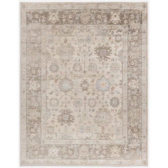 Neu Looms, Hand Knotted Trace Collection Area Rug - 8' x 10', Traditional Beige-Gray, Handmade 100% Viscose, Ideal for Living Room, Bedroom, Office