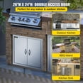 thumbnail image 2 of VEVOR Outdoor Kitchen Access 26"x 24" Wall Construction Stainless Steel Flush Mount for BBQ Island, 26inch x 24inch, Double Door, 2 of 9