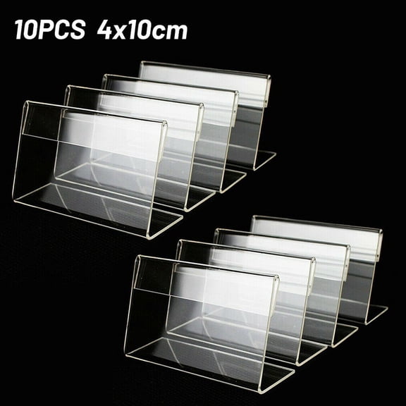 little home Mini Price Tag Stand Sign Holder Label Acrylic Transparent 10/15pcs Card Racks