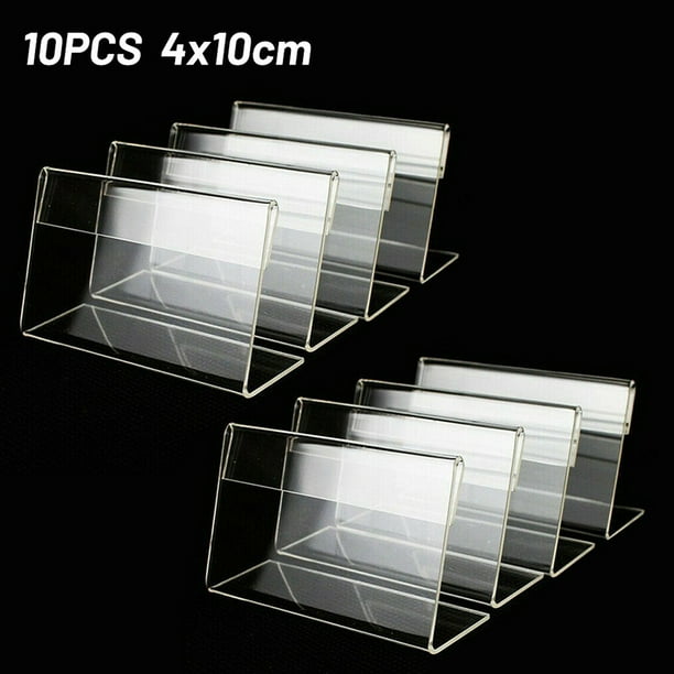 10/15pcs 4*10cm Acrylic Sign Display Stand Price Business Card Label