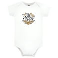 thumbnail image 3 of Hudson Baby Infant Girl Cotton Bodysuits, Be Happy Floral, 0-3 Months, 3 of 3