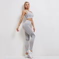 thumbnail image 4 of Conjunto de sujetador deportivo y leggings para mujer - Pantalones cortos de yoga, poliéster y spandex, cintura alta - Tallas S-XL, 4 of 6