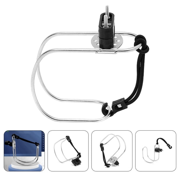 STOBOK Stainless Steel Horseshoe Lifebuoy Holder Black for Home Use