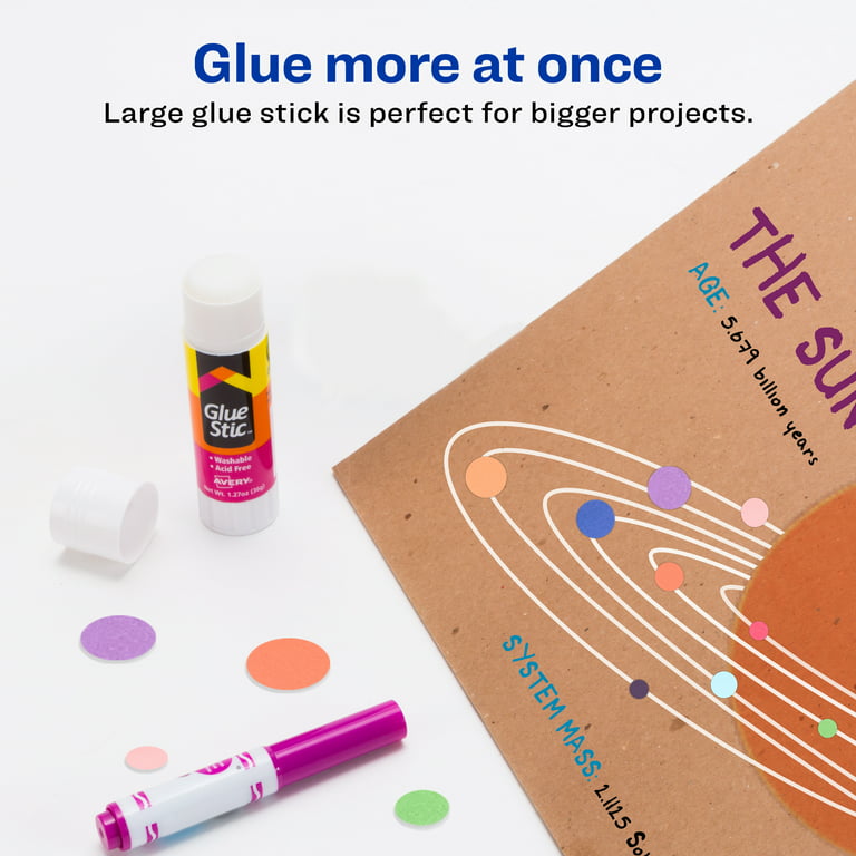  Avery Glue Stick White, Washable, Nontoxic, Permanent Glue,  6 Per Pack, 3 Packs, 18 Total
