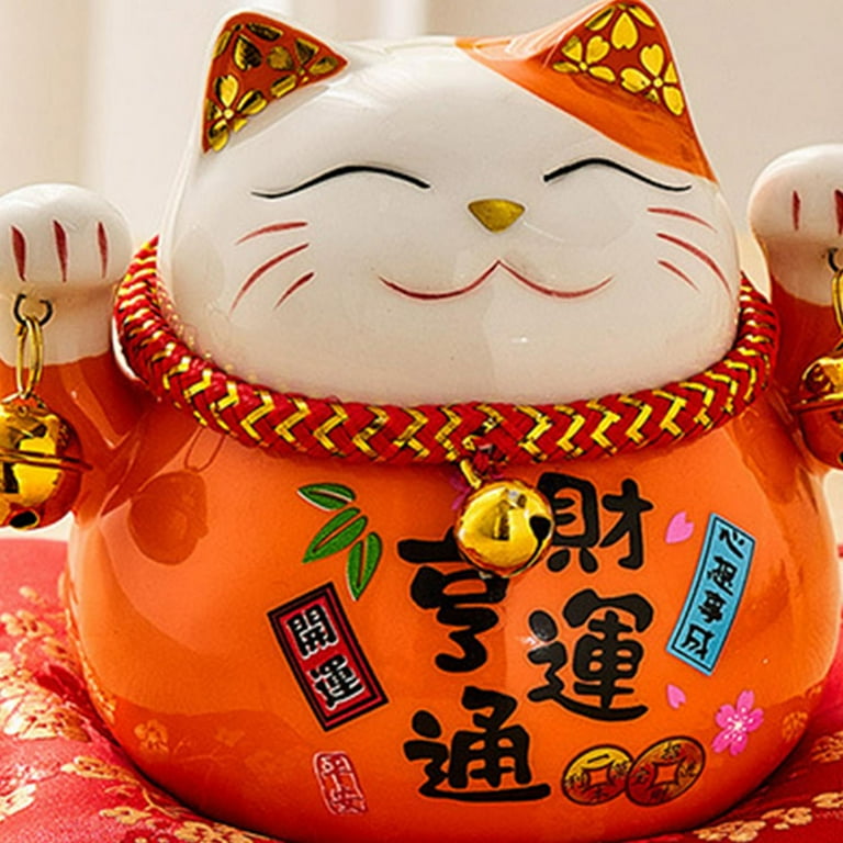 Neko Lucky Cat, with Wealth Good Luck Coming Japanese Lucky Cat