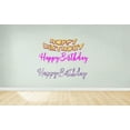 thumbnail image 2 of Happy Birthday Greetings Cartoon Character Wall Art Sticker Vinyl Decals Girls Boys Children Baby Bedroom House School Wall Decor Removable Sticker Peel and Stick Size (40x20 inch), 2 of 2
