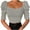 Gray-31, variant on Mittory Women Puff Half Sleeve Square Neck Crop Top Summer Slim Fit Blouses T Shirt Casual Ribbed Shirt Basic Knit Tees
