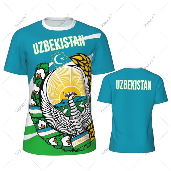 Uzbekistan Flag Men Sports T-shirt Women Tees jersey for Soccer Football Running Bike Tennis Fitness Fans