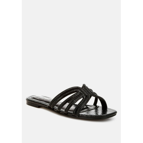 Dindy Rhinestone Cut Out Flats