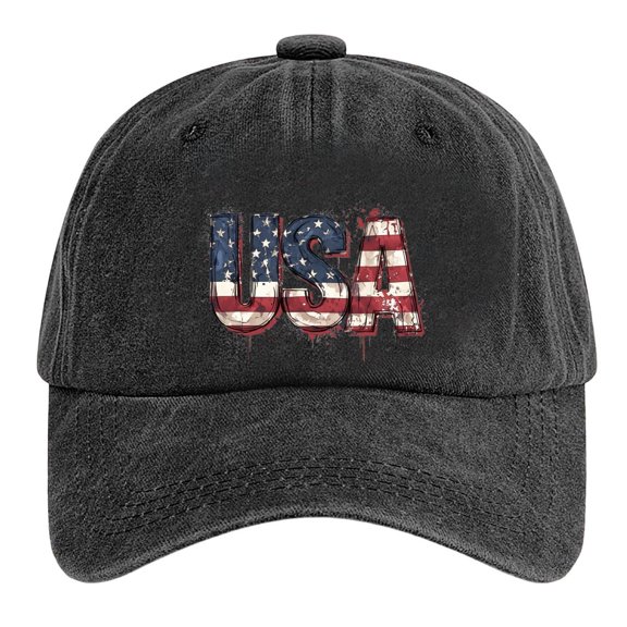 Fgnfyis Independence Day Hat Kids Summer Baseball Caps with Printed Designs Casual Leisure Wear Sun Protection Black