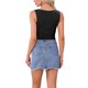 thumbnail image 3 of INSPIRAR CHIC Top Corto de Mujer con Hilos Metálicos de Color Sólido Cuello Barco Sin Mangas XS Negro, 3 of 6