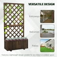 thumbnail image 6 of Outsunny Wooden Raised Garden Bed with Trellis and Drain Holes, Brown, 6 of 10