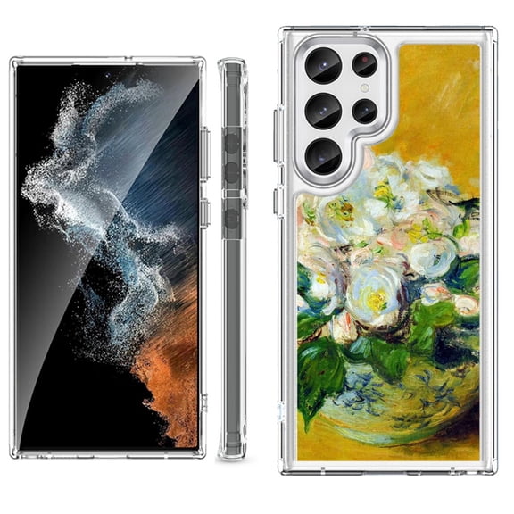 Shockproof Bumper Phone Case for Samsung Galaxy S23 Ultra 5G, by OneToughShield ® - Roses