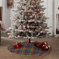 thumbnail image 5 of Salouo Rainbow Houndstooth Christmas Tree Skirt 36" Farmhouse Christmas Decorations Snowman Xmas Tree Skirt Tree Mat for Holiday Party Decor, 5 of 8