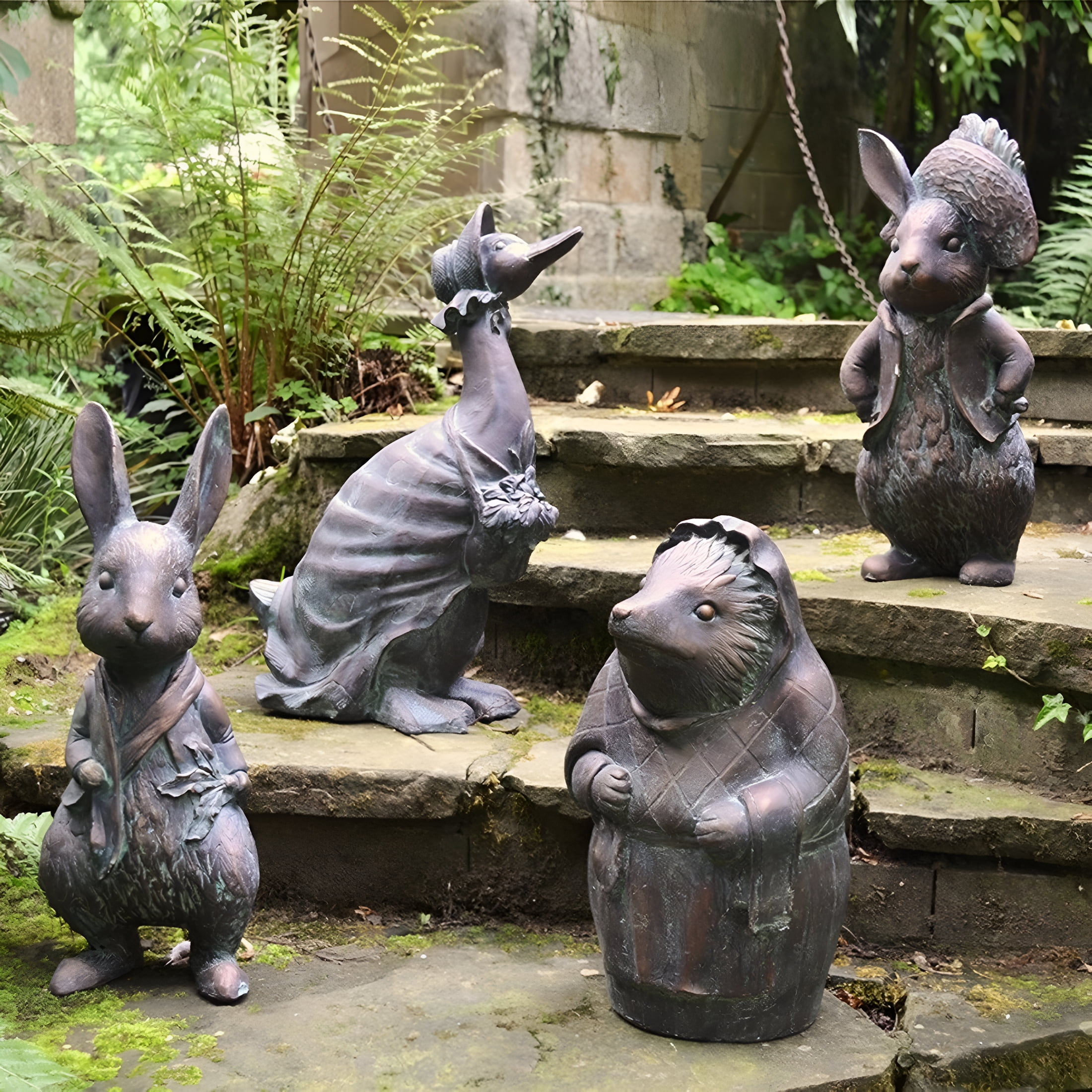 彫刻・オブジェ Beatrix potter antique objects Beatrix Potter Ornament Set, Peter Rabbit, Jemima Puddle-Duck, Mrs