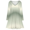 thumbnail image 3 of Sage Green Gray Gradient Long Sleeve Dresses For Women Vintage Elegant Party Dress Oversized V-neck Dress S-8XL, 3 of 7