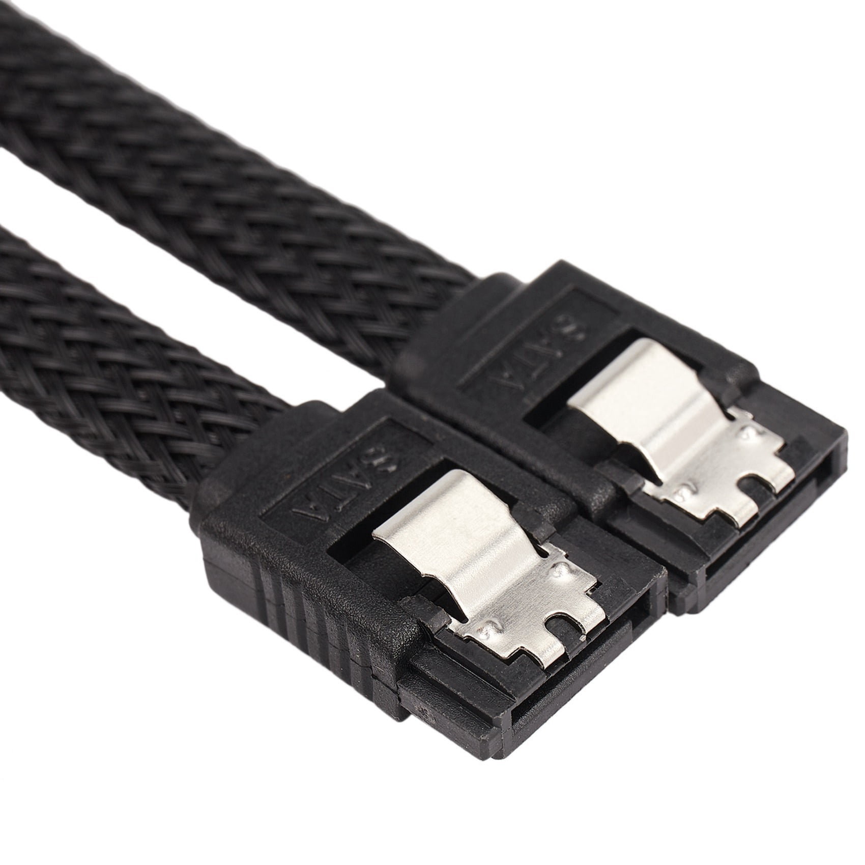 20X 50CM SATA 3.0 III SATA3 7Pin Data Cable 6Gb/S SSD Cables HDD Cord with Nylon Sleeved Premium Version(Black)