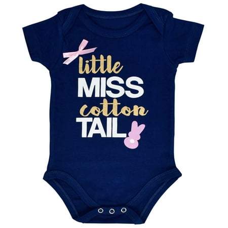 Easter Onesie - Girls Little Miss Cotton Tail Easter Bunny Onesie (18 Months)