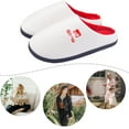thumbnail image 6 of Memory Foam Waffle Slippers for Women and Men Soft Warm House Shoes Indoor/Outdoor Anti-skid Sole, WhiteRed 38/39, 6 of 7