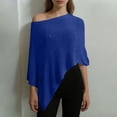 thumbnail image 2 of Fancifize Womens Sheer Poncho Tops Summer Off Shoulder Flounce Hem Mesh Shawl Beach Casual Cover Ups, 2 of 6