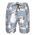 thumbnail image 3 of Balery Happy Snowmen Snowfall Traje de Baño Estilo Hawaiano para Hombre, Shorts de Secado Rápido con Bolsillos-Large, 3 of 6