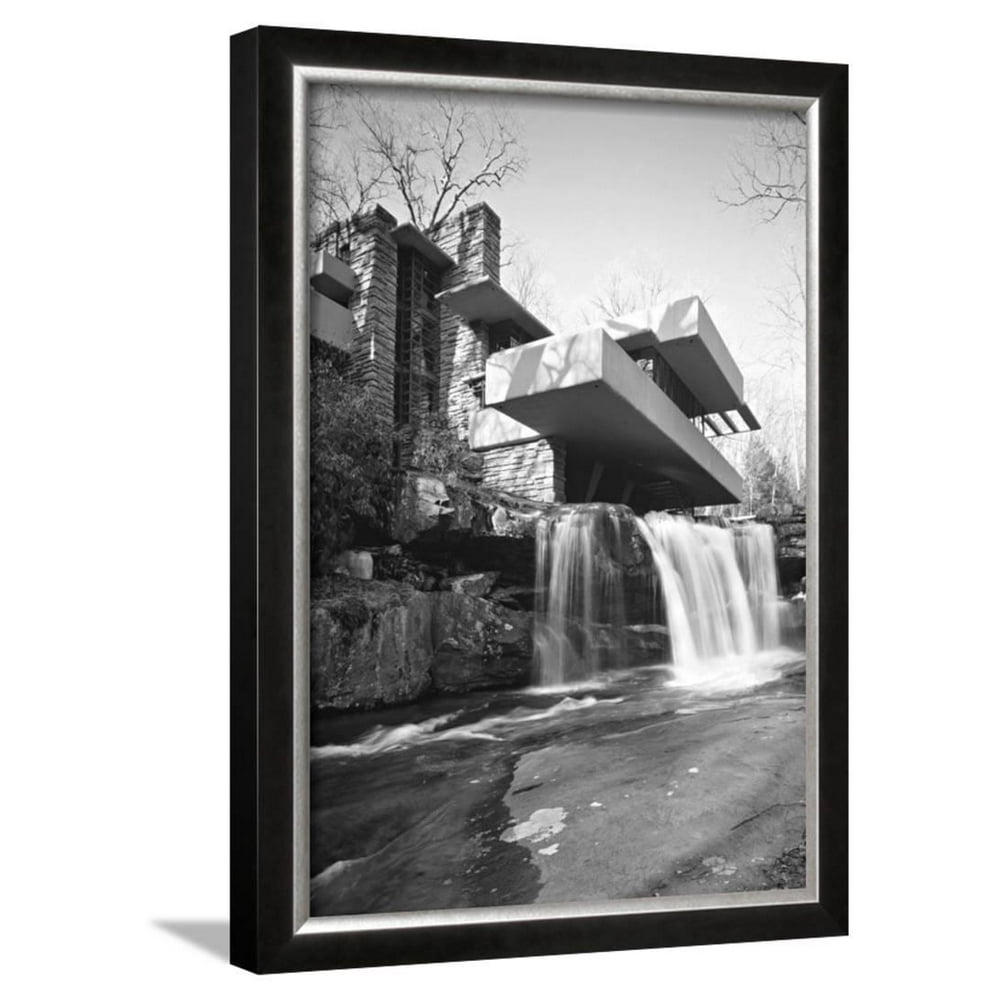 Frank Lloyd Wright, Falling Water Framed Giclee Print Wall Art 15x20