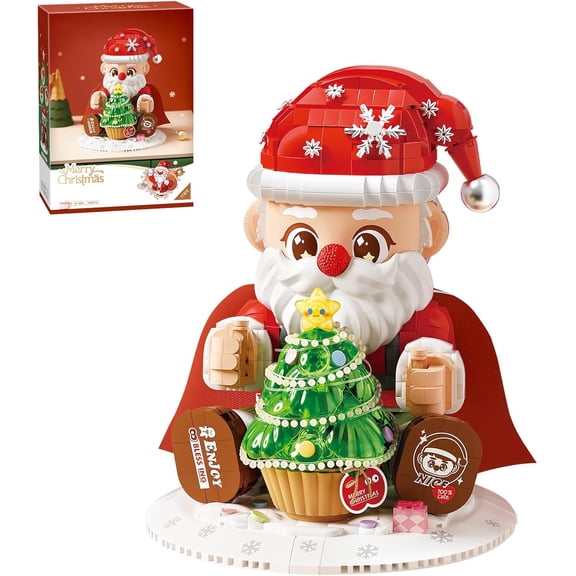 SKQIT Santa Claus Building Blocks Set, Creative Xmas Building Gift, Fantasy Building Bricks Toys, Home Decor