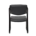 thumbnail image 3 of Boss Office Products Chaise d'Invité en Cuir Plus avec Cadre Noir, 3 of 5