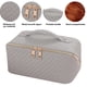 thumbnail image 2 of Bolsas De Maquillaje Bolsa organizadora de cosméticos con entramado trenzado portátil para viajes femeninos (gris) Ehuebsd Cuidado Belleza, 2 of 8