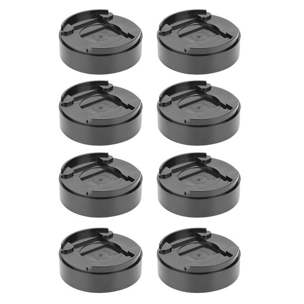 8 piezas de elevadores de cama redondos de plástico negros, almohadillas para patas de mesa y gabinetes, elevadores de patas de muebles