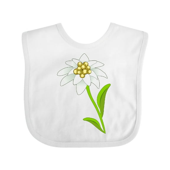 Inktastic Edelweiss- Flower Boys or Girls Baby Bib