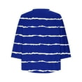 thumbnail image 6 of Plus Size 3/4 Sleeve Tops for Women Trendy Casual V Neck Striped Print Graphic Tee Loose Fit Summer Fall Tshirts (4XL, Blue), 6 of 6