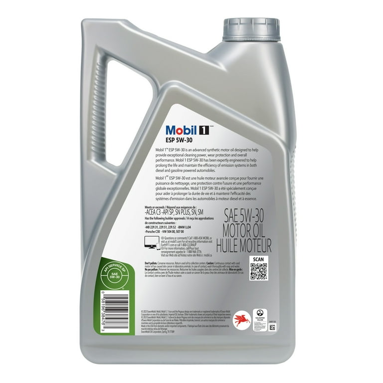 Mobil-1 ESPオイル 5W-30 Mobil 1, ESP Full Synthetic Motor Oil 5W-30, 1 Quart, Case of 6