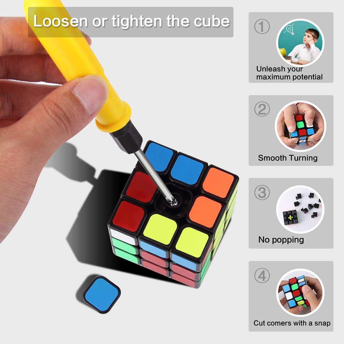 Details about   Rubiks Cube Puzzle Toy Brain Teaser 3x3x3 4x4x4 Magic Cube Pack Speed Cube