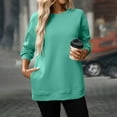 thumbnail image 5 of Wyobmus Women's Sweatshirts Oversized Crewneck Long Sleeve Pullover Fleece Top Season Fashion Clothes with Pocket C-Mint Green, 5 of 9