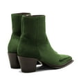 thumbnail image 3 of XYD Women Pointed Toe Western Ankle Boots Stitching Chunky Block Heel Booties Zip-up Fashion Shoes Size 10.5 Green, 3 of 4
