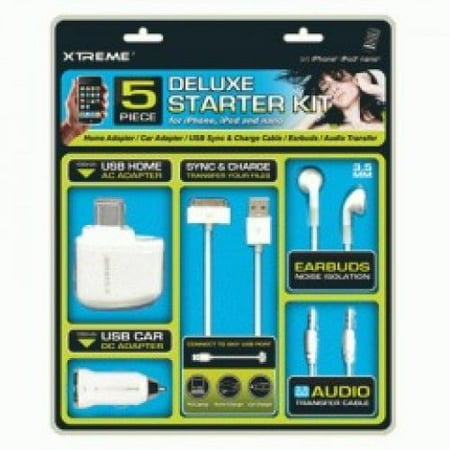 Extreme Pc - Extreme Cable Car Charger, USB, Sync/Charge, Audio Transfer ,Earbuds, 5 pc KIT