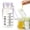 Purple, variant on VHXWUGN 1 Pack Glass Water & Juice Bottles with Lid Leak Proof, Reusable Borosilicate Glass Jars for Juicing, Smoothie, Milk, Coffee, Measurement Markings, White 260ml