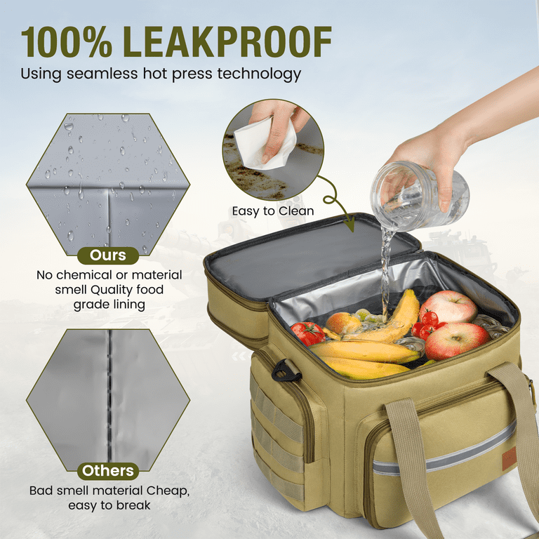 GPED Large Capacity Lunch Box for Men, 24L Expandable Insulated