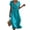 Turquoise, variant on Domzest Summer Dresses for Women Crew Neck Half Ruffle Sleeve Hollow Out Waist Midi Dress 2026 Casual Loose Fit Beach Vacation Outfits Light Blue M